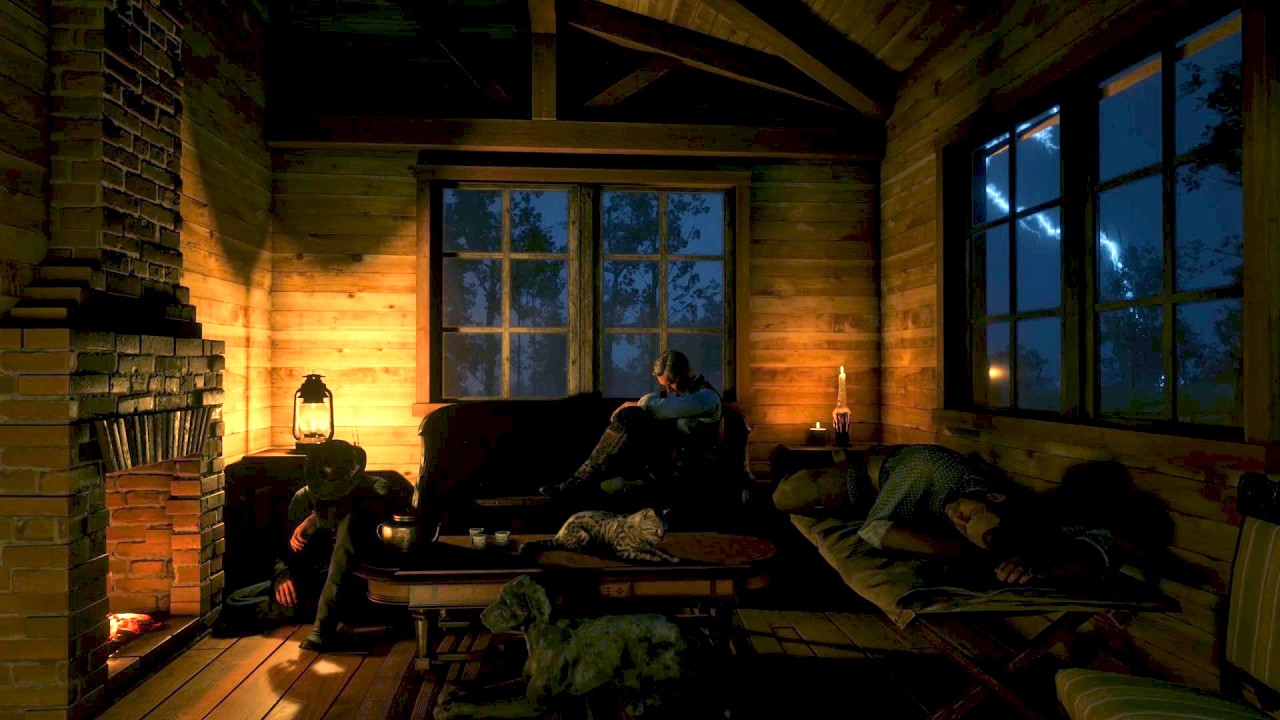 Shelter From The Storm At A Warm Cozy Cabin | RDR2 ASMR