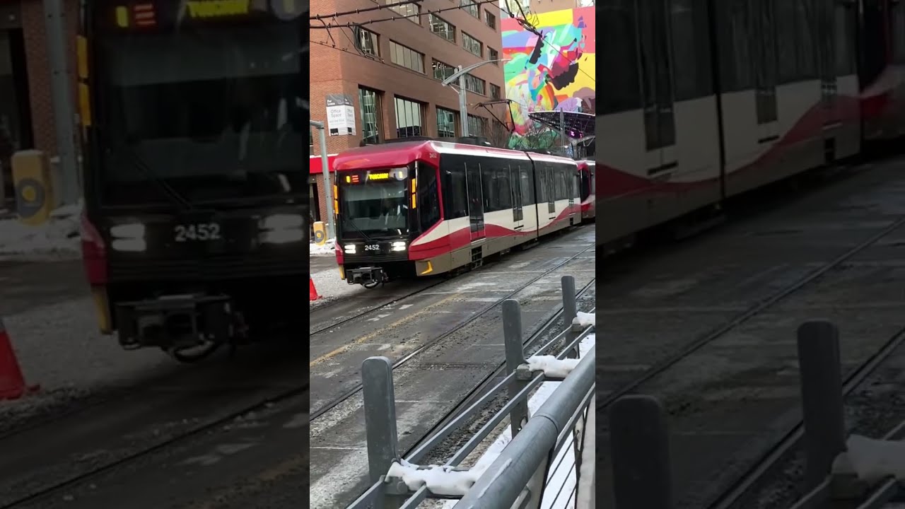 S200 Leaving 7th Street Station SW 2452 2448 2465 Yyc