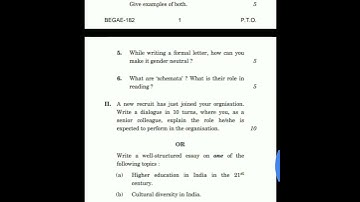 ENGLISH COMMUNICATION SKILLS BEGAE182 ( PREVIOUS YEAR PAPER) 2023-2024