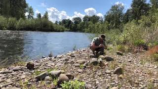 Rock Stacking Art, Cairn Stacking, Santiam River, Oregon