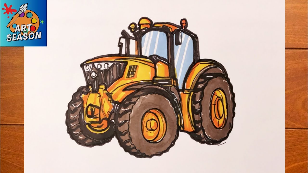 How to Draw a Tractor Step by Step - YouTube