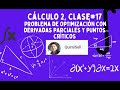 Problemas de OPTIMIZACIÓN con derivadas PARCIALES y puntos críticos