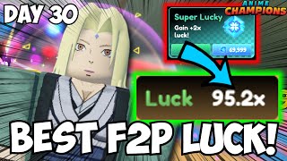 [Day 30] Getting FREE SUPER LUCKY & Creating the BEST F2P LUCKY TEAM! | Anime Champions Noob to Pro screenshot 3