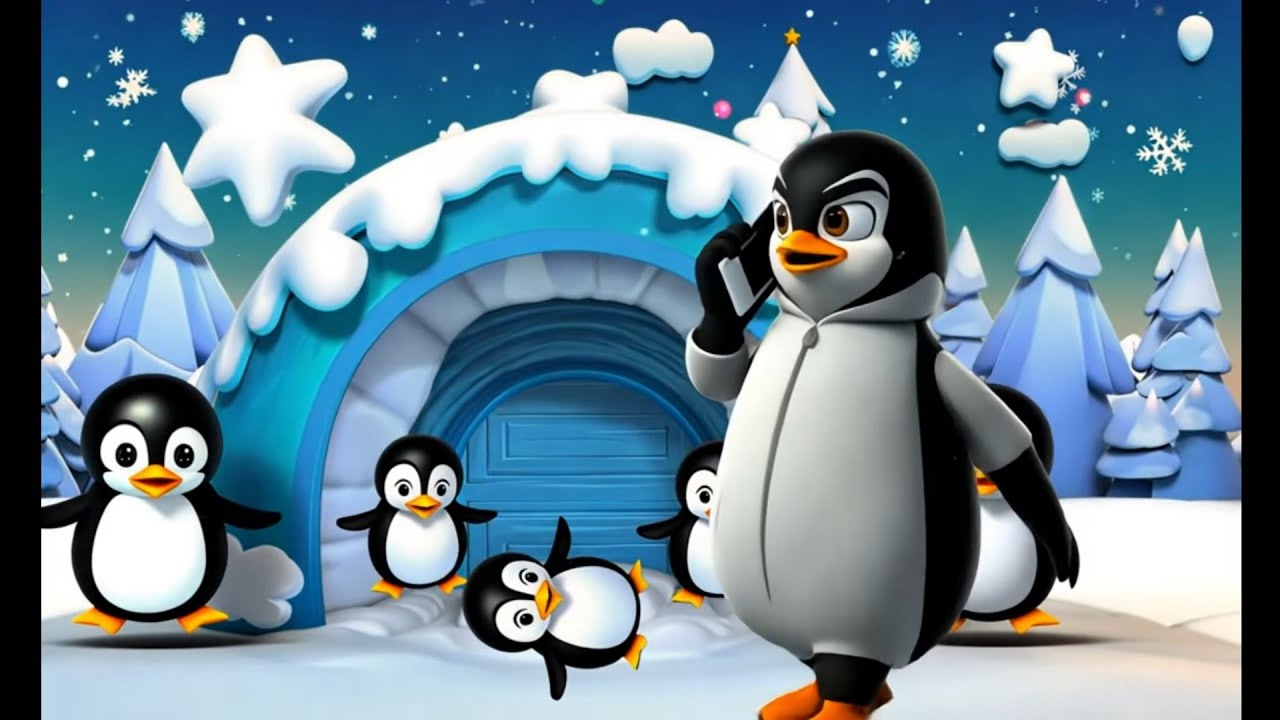 Five Little Penguins Jumping in the Bed Song - Fun and Learning with ...