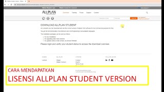 (1) Basic Allplan Tutorial - Cara Mendapatkan Lisensi Allplan Student Version