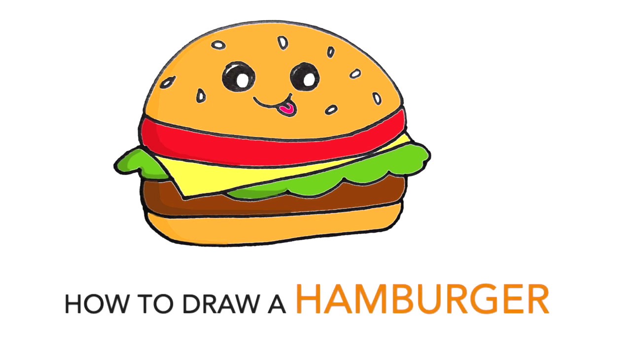 How to draw a cute hamburger | step by step| for beginners| easy - YouTube