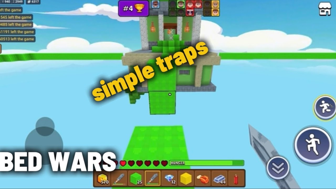 I USED ONE SIMPLE TRAPS KILL PEOPLE OF RED TEAM#bedwars #minefun #minecraft 