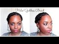 Halo/Goddess Braided Updo on Natural Hair