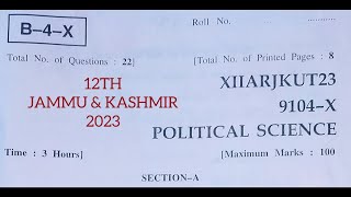 jkbose class 12 political science paper 2023 | jkbose class 12th political science paper 2023 screenshot 4