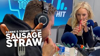 Carrie Bickmore Drinks Ginger Beer Through A Sausage | Carrie & Tommy