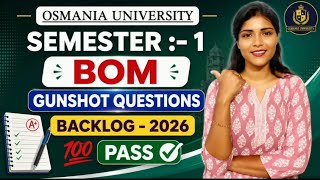BOM | BUSINESS ORGANIZATION & MANAGEMENT | IMPORTANT QUESTIONS | OU | 💯 PASS SEM-2 @shivanipallela 