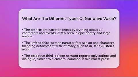 What Are The Different Types Of Narrative Voice? - The Prose Path