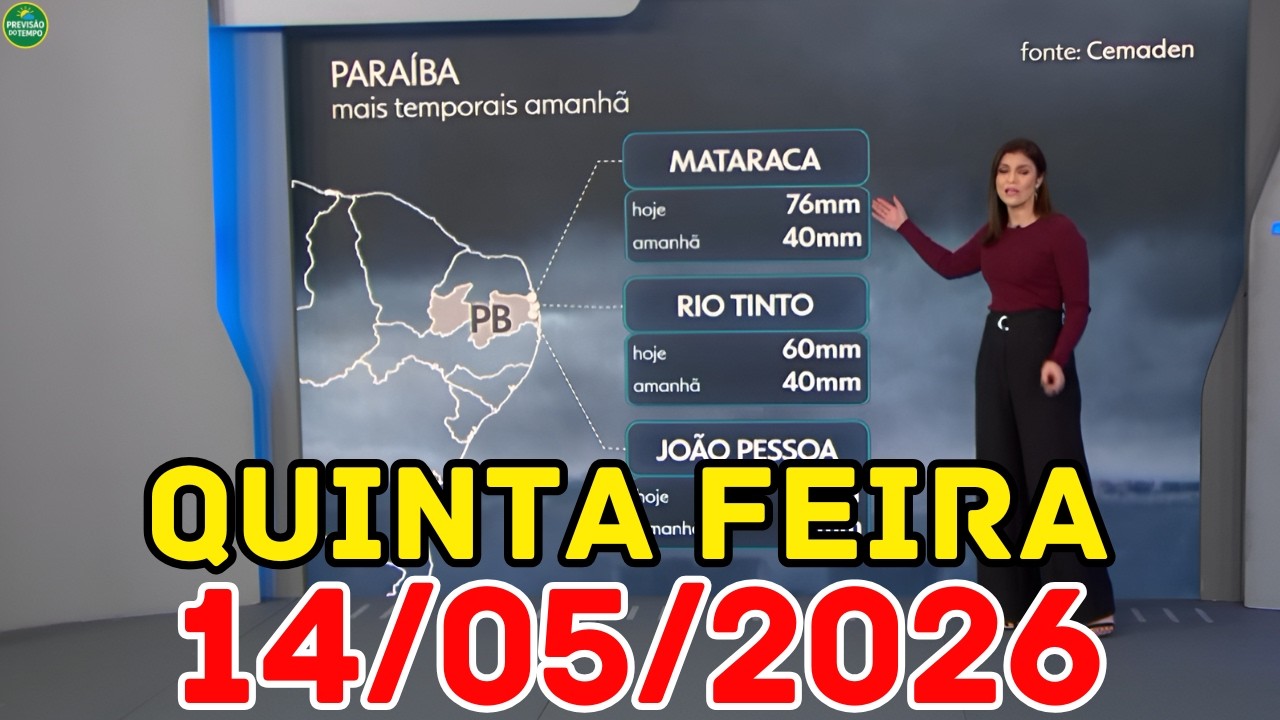 PERIGO NO NORDESTE: Alerta de Fortes Temporais nesta quinta| Previsão do Tempo Jornal Nacional 14/05