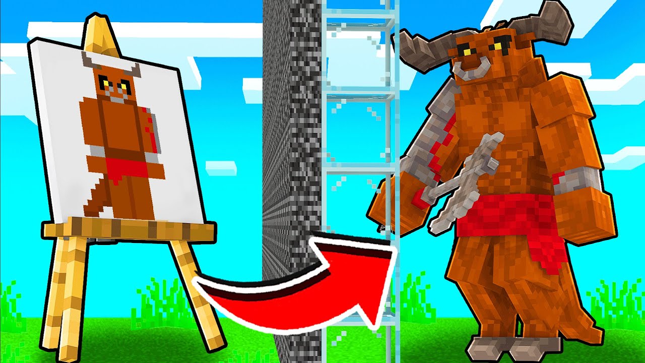 Minecraft MOB BATTLE, But What I PAINT Comes to Life! - YouTube
