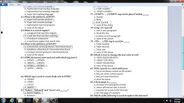 HTML MCQ QUESTION WITH ANSWER Part III