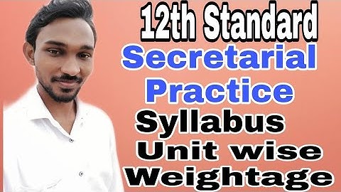 12th Std Syllabus || S.P | Secretarial Practice | HSC | New Syllabus S.P | Atul Sir