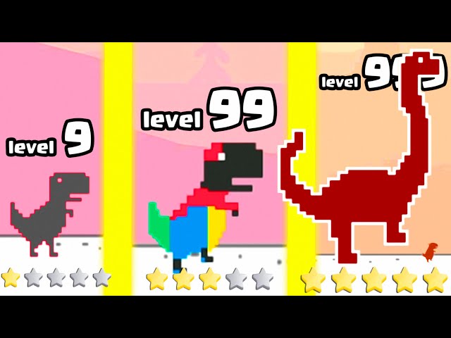 A EVOLUÇÃO DO DINOSSAURO DO GOOGLE → Jumping Dino [ jogo de celular ] 📱🎮  