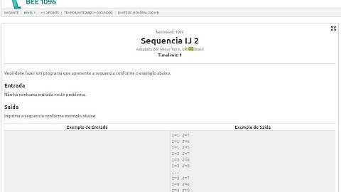 Solução da Questão 1096 do Beecrowd - Gere a Sequência em Poucos Passos!