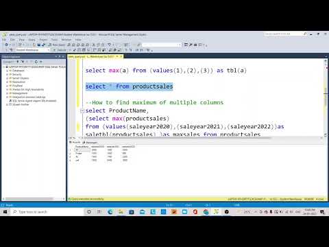 1.SQL QUERY - HOW TO FIND MAXIMUM OF MULTIPLE COLUMNS - HINDI