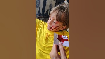How to create blood splatter effect with face  #blood #splatter #halloween #facepaint #facepainting
