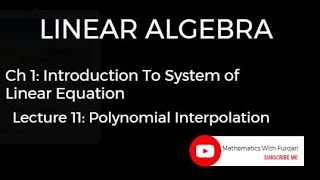 Famous Polynomial Interpolation by Gauss Jordan Elimination | Linear Algebra Course Wealth