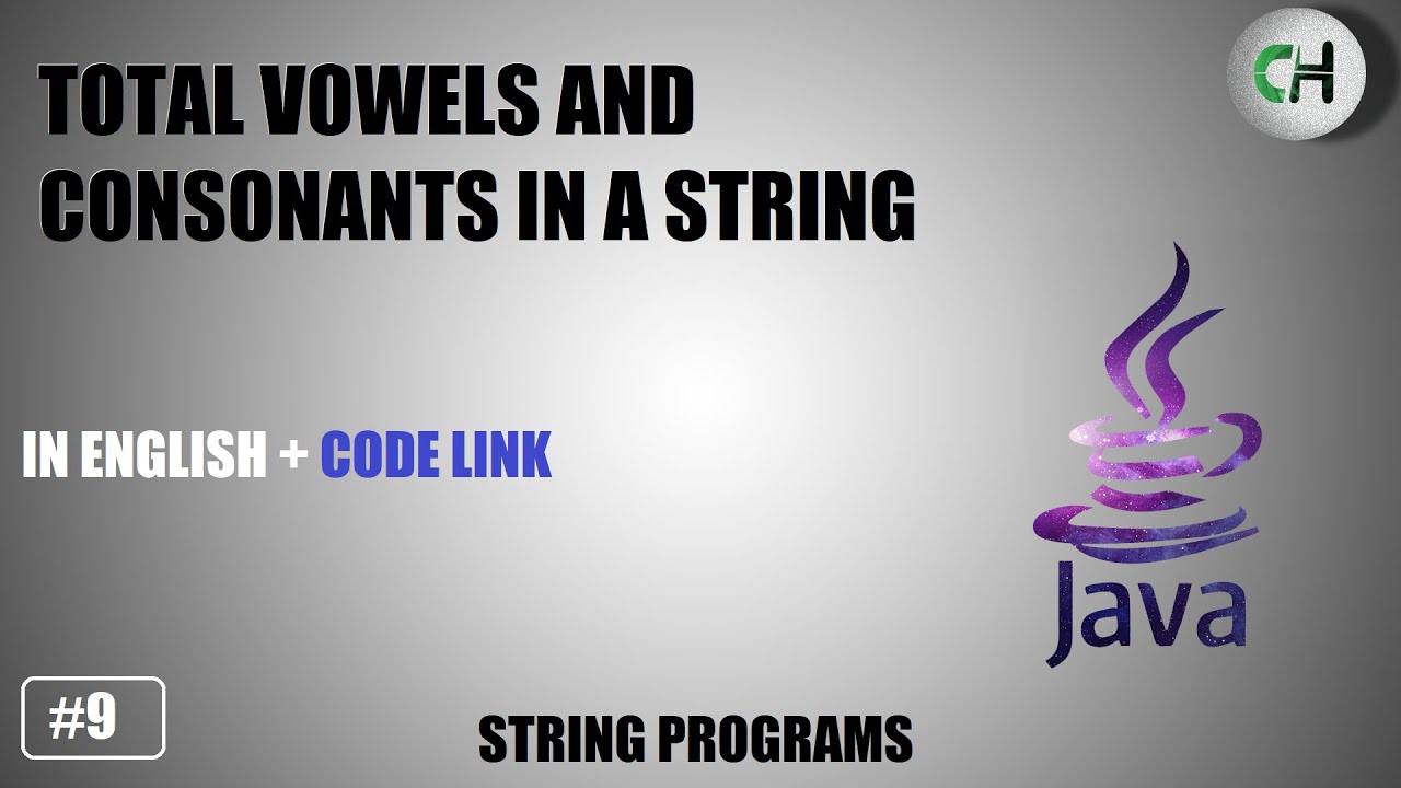 Total vowels and consonants in a string | Total vowels and consonants ...