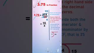 Convert 3.75 into a Fraction | Decimal to Fraction Conversion | #decimals #decimaltofraction