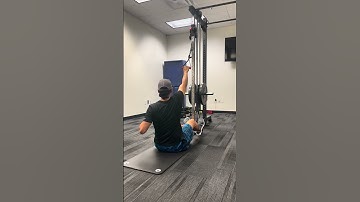 Seated single arm hi to low row with thoracic rotation