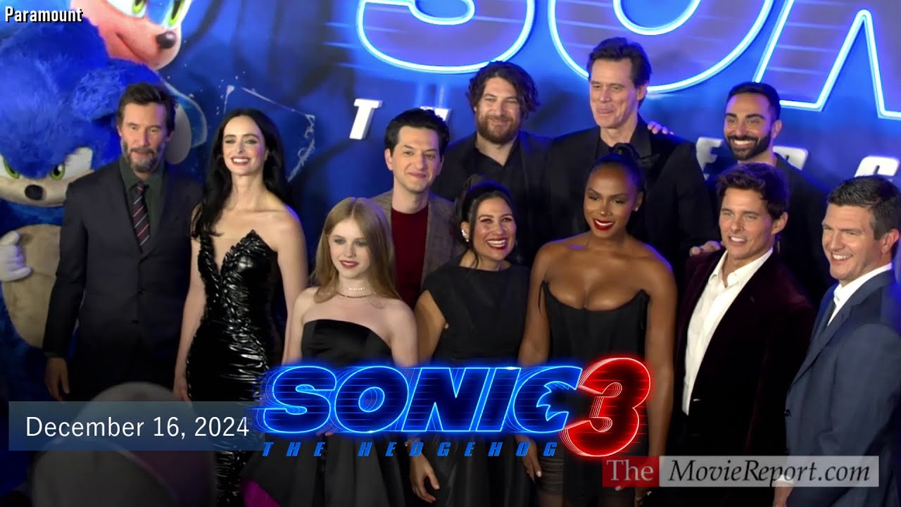 Премьера «Соник Ёж 3» в Лос-Анджелесе с Джимом Керри, Киану Ривзом, Джеймсом Марсденом и актёрами...