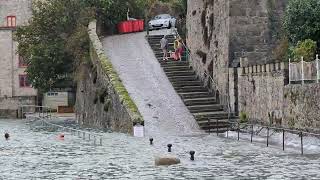 Penzance Massive High Tide  Inches away from Flooding  Cornwall 4K