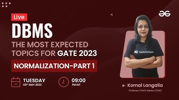 DBMS | Normalization-Part1 | The Most Expected topics for GATE 2023