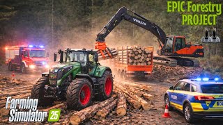 Fendt 1050 vs Volvo Logging Truck?! 🚜💥 Massive Rescue Operation | FS25