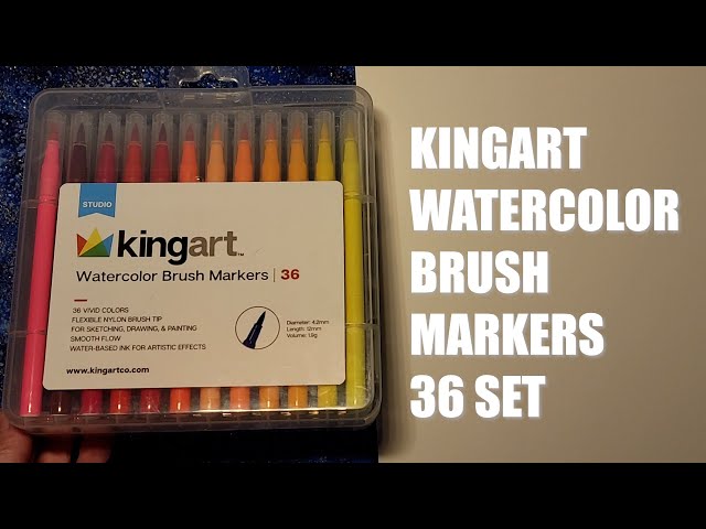 KINGART Watercolor Brush Markers 36 Piece 