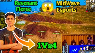 Revenent Fierce 1v4 Against Midwave Esports🔥in BGIS Tournament #bgmi #tournament #bgis #bgms