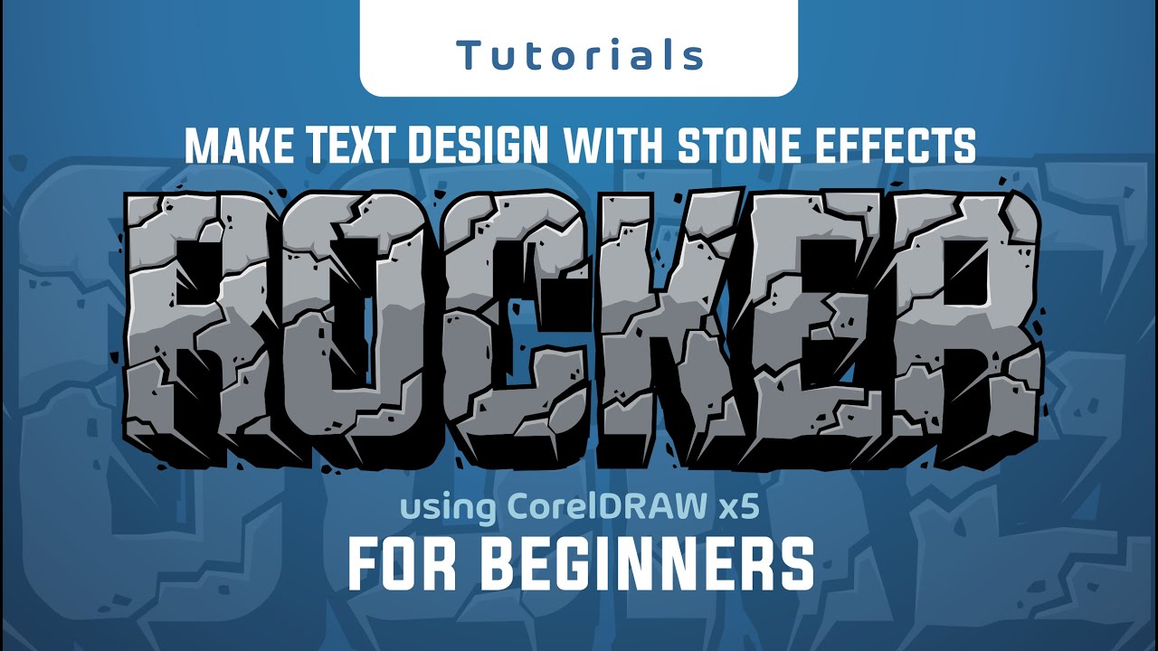 TUTORIALS make TEXT DESIGN with stone effects. using CorelDRAW X5 for beginners