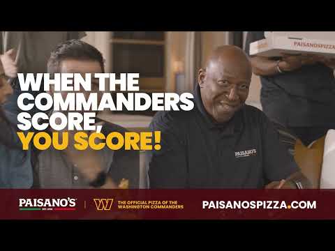 Follow the Commanders' journey this season and score big with Paisano's Pizza's "Touchdowns for Toppings."