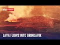 Iceland volcano: Fissures open up in ground as lava flows into Grindavik image