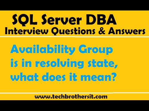 Availability Group is in resolving state, what does it mean? | SQL server DBA Interview Questions