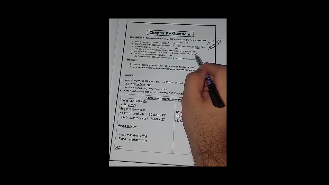 Cost business section Chapter 9 exercises - YouTube