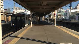 ８１７系・８１３系　赤間駅を発車　ＪＲ九州　鹿児島本線　２０１７年１月３日