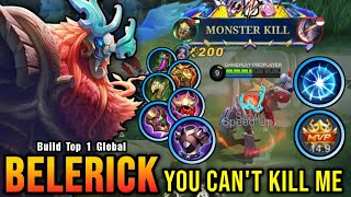 100% ANNOYING!! Super Tank Belerick Unkillable MVP 14.9 Points! - Build Top 1 Global Belerick ~ MLBB