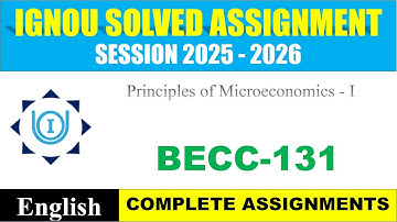 IGNOU BECC 131 Solved Assignment 2025-2026 | English Medium | Download PDF | IGNOU Students Portal