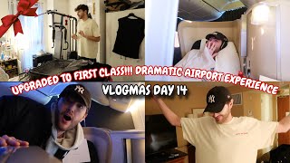 I Got Upgraded To FIRST CLASS & Dramatic Airport Experience!  - VLOGMAS DAY 14