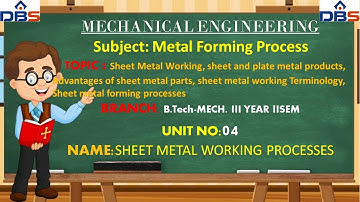 DBS -Mechanical Year & Sem: III YEAR II SEM Subject: Metal Forming Process Unit No :4 CLASS 1
