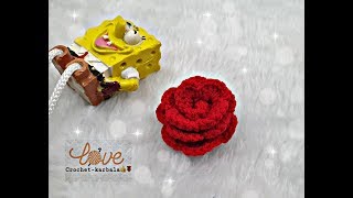 #خيط وسنارة#كروشيه طريقة عمل وردة مجسمه للزينه سهله جدا للمبتدئين #crochet flower