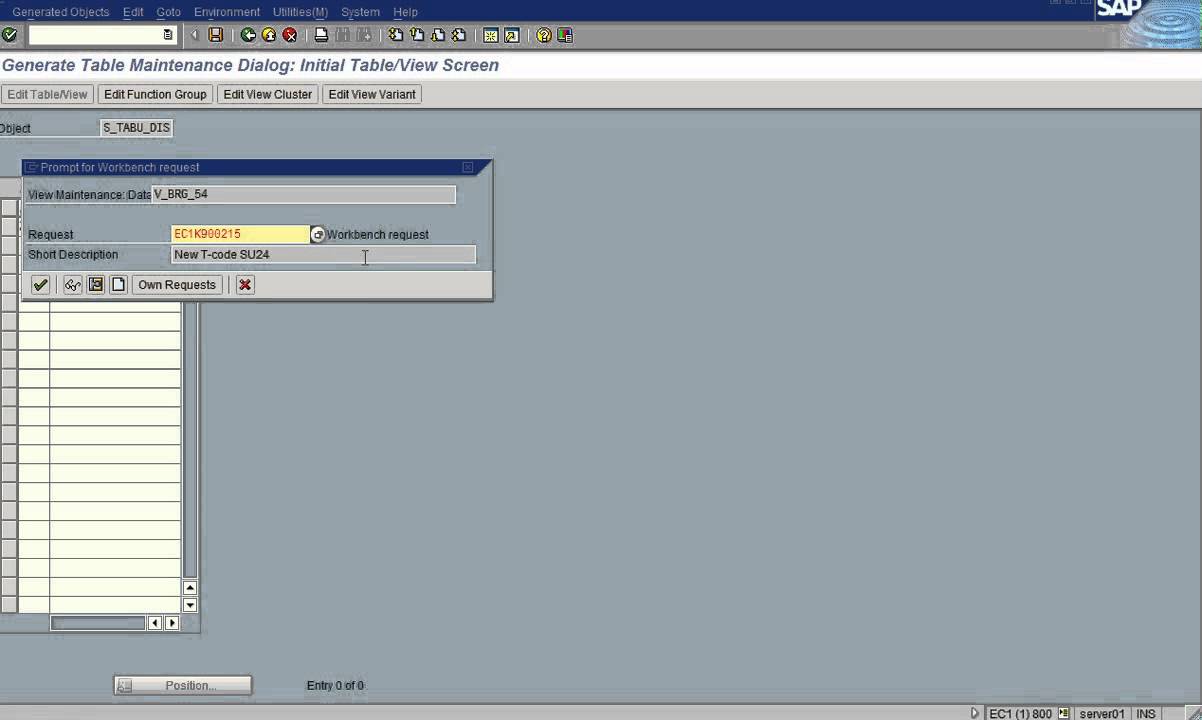 SAP Transactions Concept Series SE54 Assign Auth group to Table YouTube