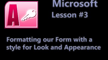 Microsoft Access Database Lesson #3 - Formating our Form with a style for look and appearance