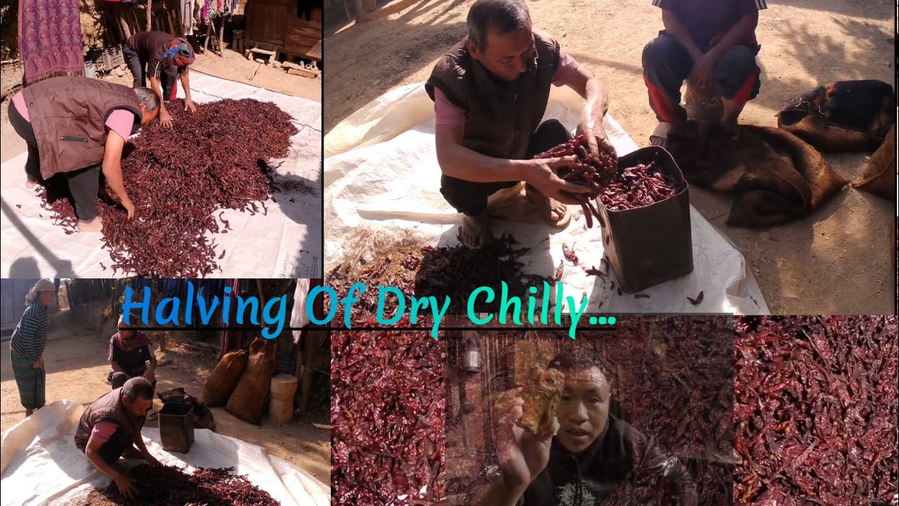 Традиционный способ разрезать сушеный перец чили пополам // Когда еда подается вдвоем, всей семье...