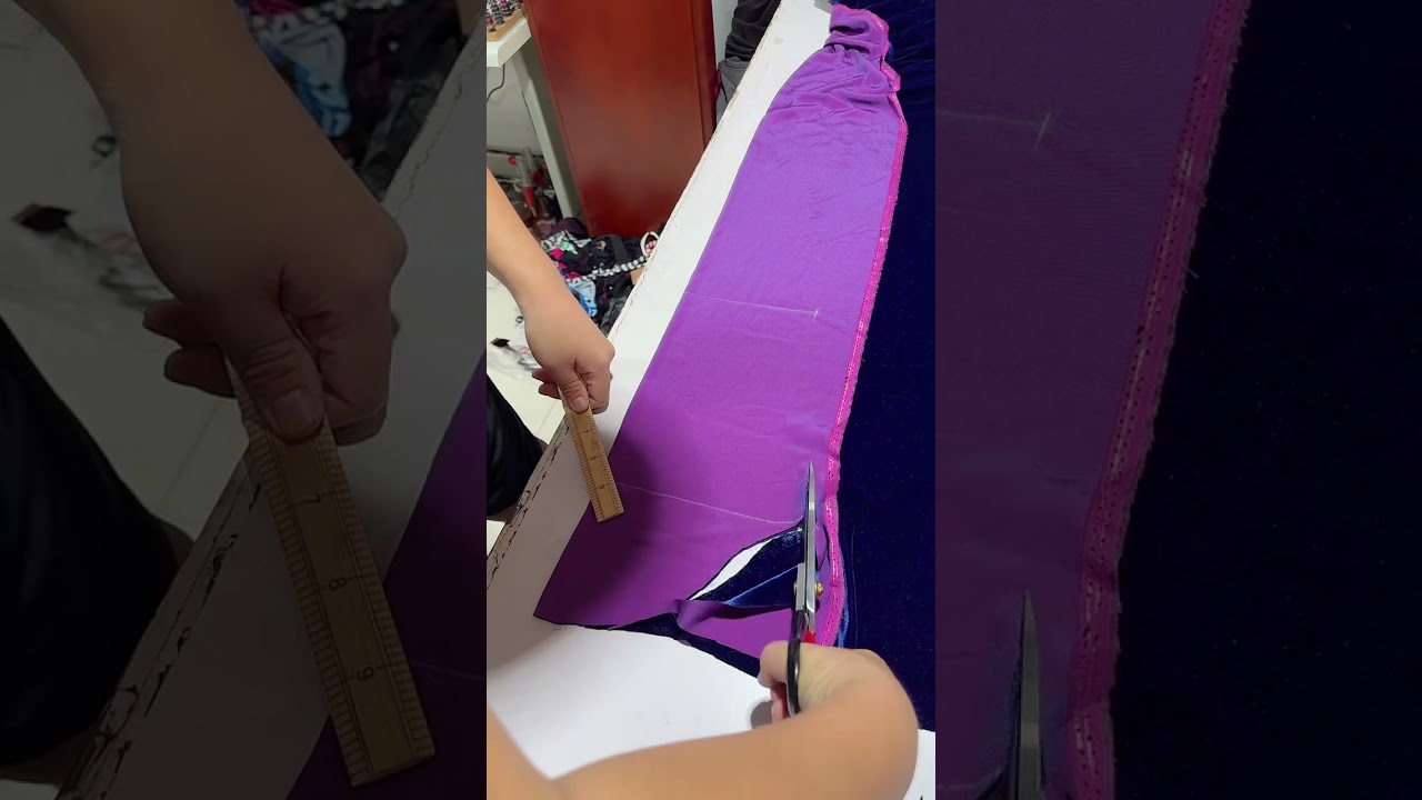 Amazing purple fabric cutting✂️ process