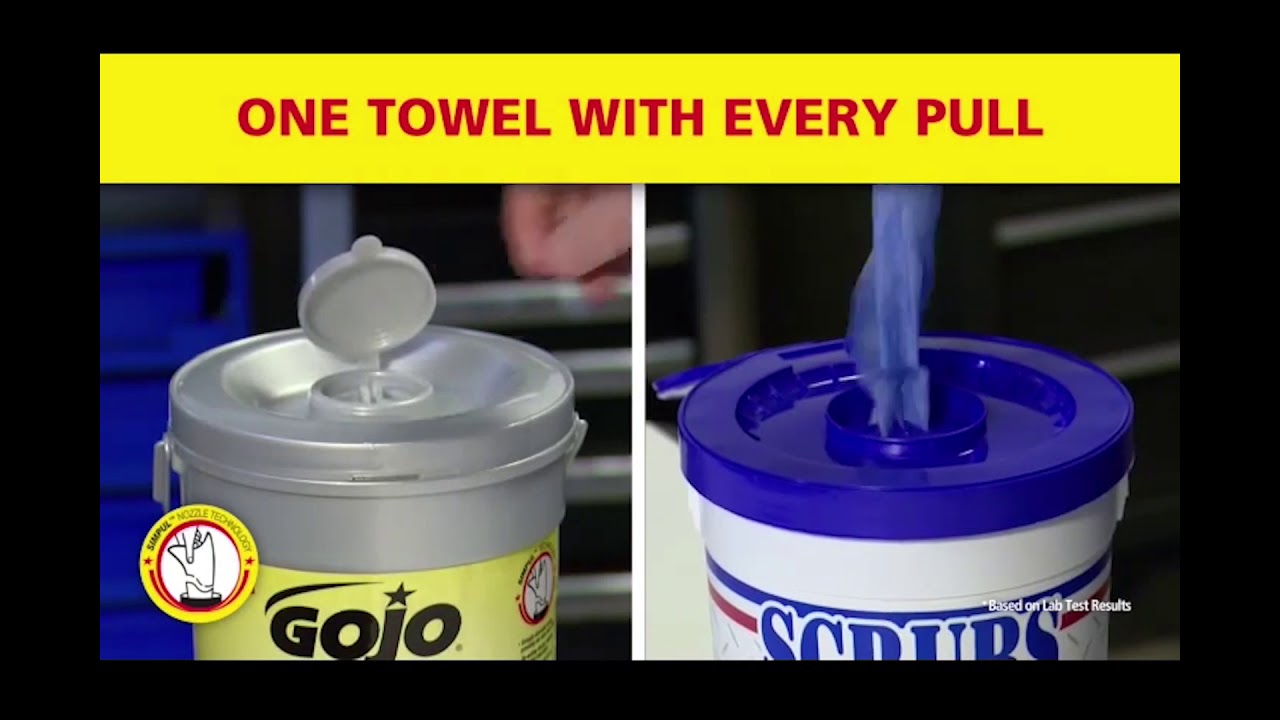 GOJO Scrubbing Wipe Bucket (170 Wipes/Bucket)